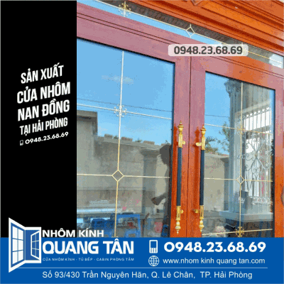 Thi công cửa nhôm kính hộp nan đồng tại TP Hải Phòng