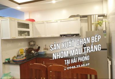 Chạn bếp nhôm màu trắng khách hàng 29A Kiều Sơn, Hải Phòng