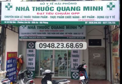 Thiết kế, thi công tủ thuốc tây tại Hải Phòng, nhà thuốc Quang Minh