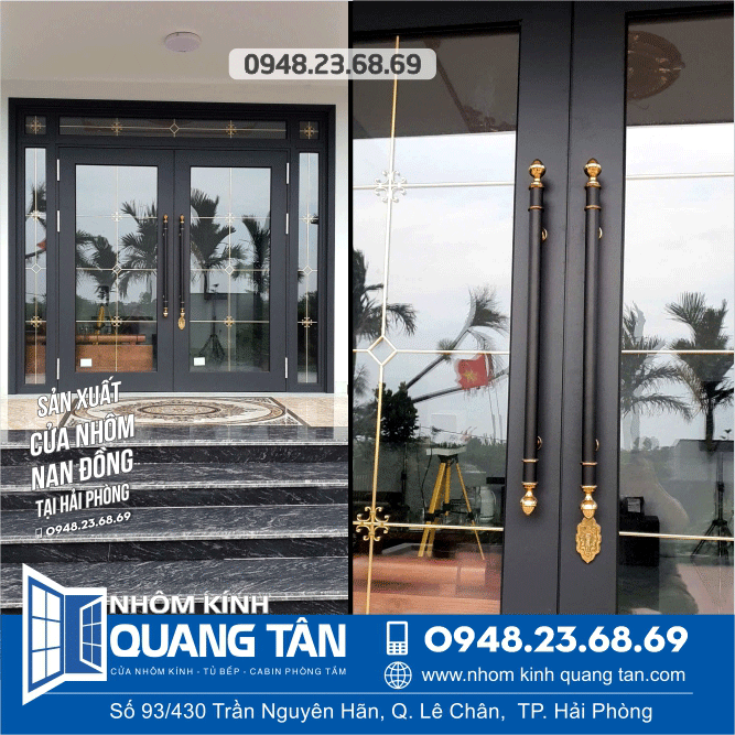 Thi công cửa nhôm kính hộp nan đồng tại TP Hải Phòng - Ảnh 1