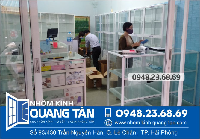Thiết kế, thi công tủ thuốc tây tại Hải Phòng, nhà thuốc Quang Minh - Ảnh 3