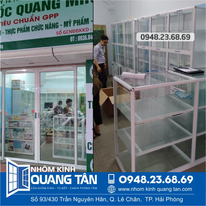 Thiết kế, thi công tủ thuốc tây tại Hải Phòng, nhà thuốc Quang Minh - Ảnh 1