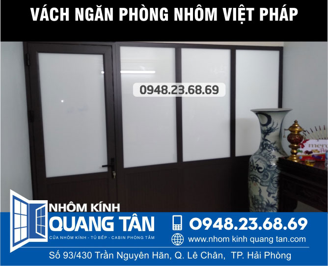 Vách ngăn phòng Nhôm Việt Pháp, khách hàng Ngõ 430 Trần Nguyên Hãn, Hải Phòng - Ảnh 1