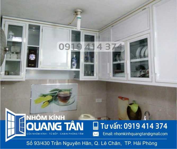 Tủ bếp nhôm kính nhà chị Trang, đường Quang Trung, Hải Phòng - Ảnh 3