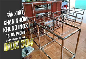 Chạn bếp nhôm khung inox 304 khách hàng tại Chợ con Hải Phòng.